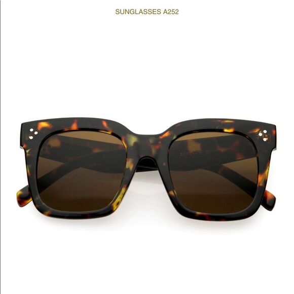 NWOT- brown tortious shell square large Celine look a like sunglasses - Picture 1 of 4